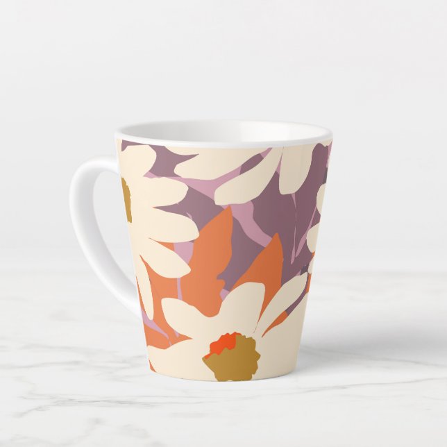 Taza De Café Latte Moderna Floral Daisies Naturaleza Decoración Hogar (Ángulo izquierdo)