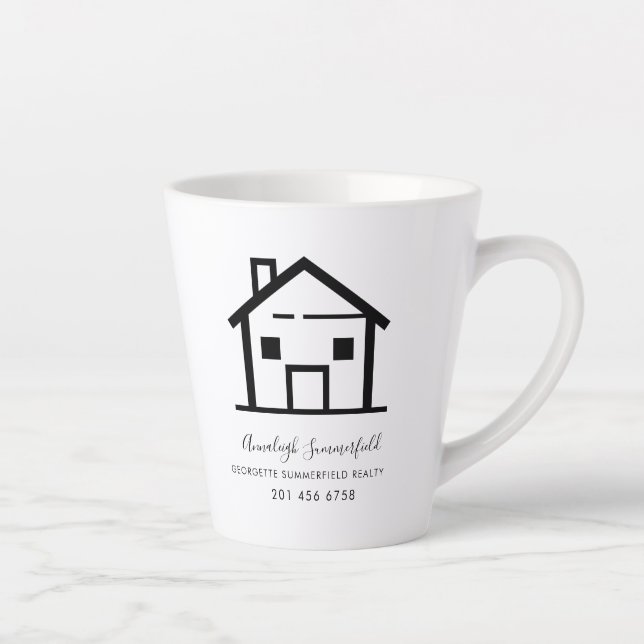 Taza De Café Latte Moderno agente inmobiliario Business Swag Personal (Derecha)