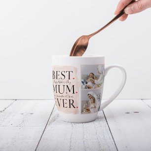 Taza De Café Latte Moderno Collage Photo Pink Happy Mothers Day