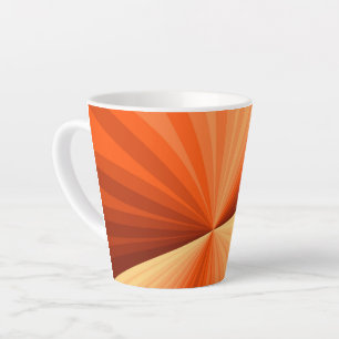Taza De Café Latte Moderno Gráfico Fractal Abstracto Naranja Vainilla