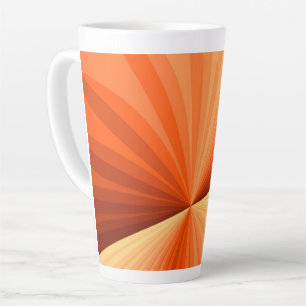 Taza De Café Latte Moderno Gráfico Fractal Abstracto Naranja Vainilla