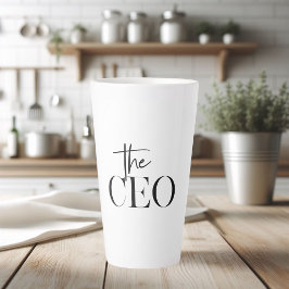 Taza De Café Latte Moderno Mínimo El CEO Negro