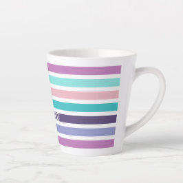 Taza De Café Latte Moderno Pastel a rayas cristianas BENDICIONADAS