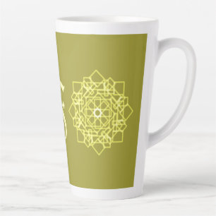 Taza De Café Latte Moderno Rayas de línea simple nombre de monograma
