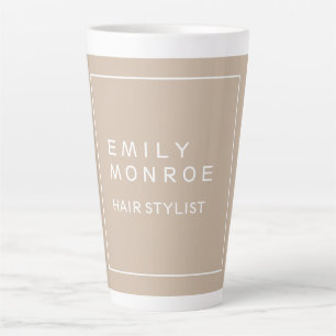 Taza De Café Latte Moderno y sencillo Minimalista tu nombre Color Pas