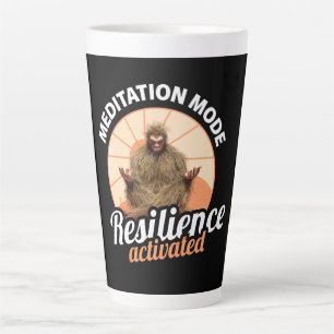 Taza De Café Latte Modo Meditación Bigfoot Resiliencia Activada