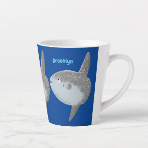 Taza De Café Latte Mola mola de pez luna oceánica lindo personalizado