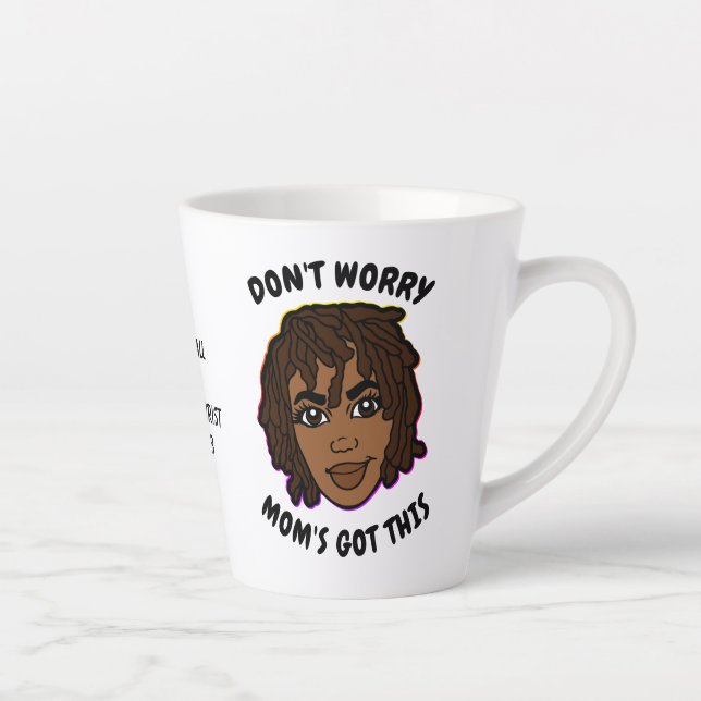 Taza De Café Latte MOM afroamericano cristiano (Derecha)