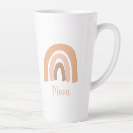 Taza De Café Latte Mom Boho Terracotta Rainbow