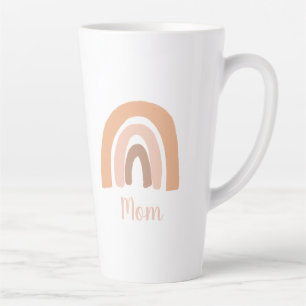 Taza De Café Latte Mom Boho Terracotta Rainbow