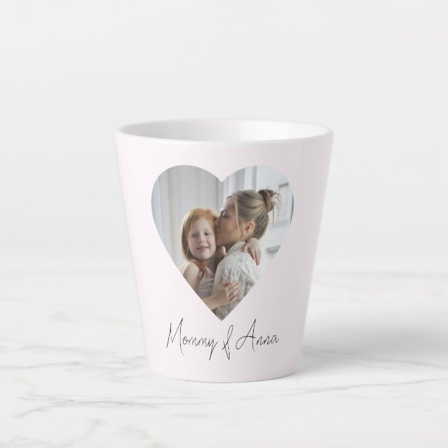 Taza De Café Latte Mom Custom Name & Photo | Personalized Lattee Mug (Anverso)