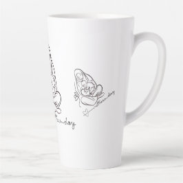 Taza De Café Latte Mom Love T-shirt Beautiful Design