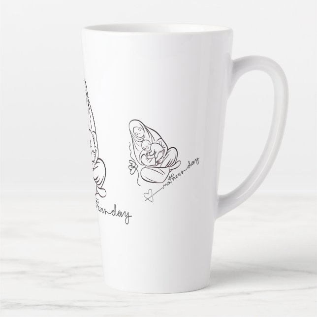 Taza De Café Latte Mom Love T-shirt Beautiful Design (Derecha)