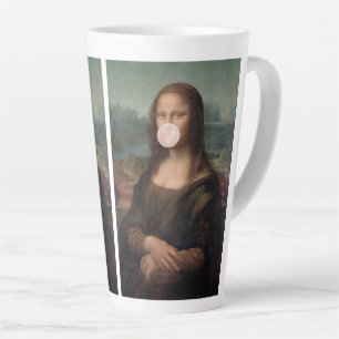 Taza De Café Latte Mona Lisa chicle rosa