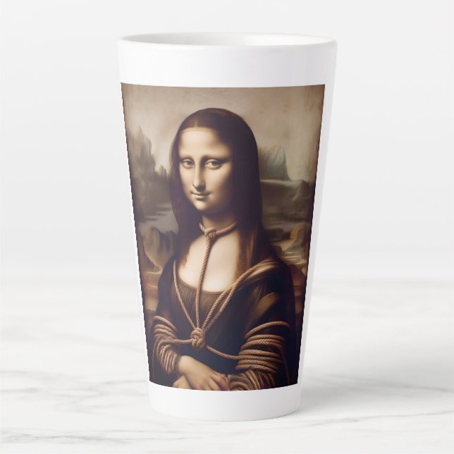 Taza De Café Latte Mona Lisa Shibari Latte Mug (Anverso)