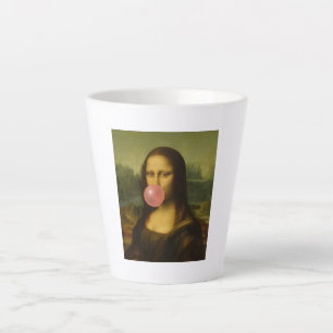 Taza De Café Latte Mona Lisa Soplando Goma Rosa