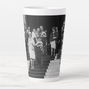 Taza De Café Latte Monaco antiguo Príncipe Alberto y Princesa Grace K