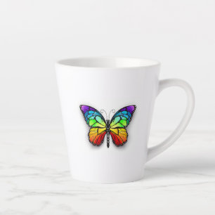 Taza De Café Latte Monarca de mariposa arcoiris