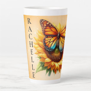 Taza De Café Latte Monarca del girasol