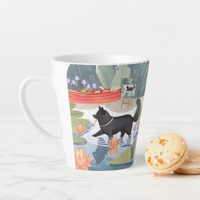 Taza De Café Latte MONETZ LITTLE HELPER perro negro (In situ)