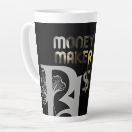 Taza De Café Latte MONEYMAKER Latte Mug Resumen Hogar interior negro