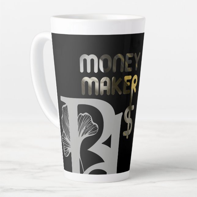 Taza De Café Latte MONEYMAKER Latte Mug Resumen Hogar interior negro (Ángulo izquierdo)
