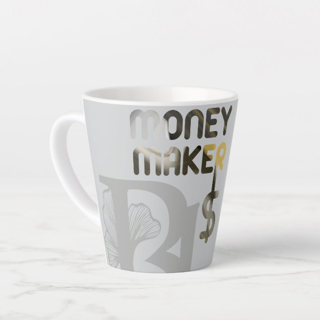 Taza De Café Latte MONEYMAKER Latte Mug Resumen Hogar interior negro (Ángulo izquierdo)