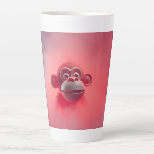 Taza De Café Latte Mono Divertido (Anverso)