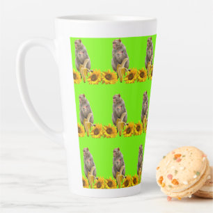 Taza De Café Latte Mono girasol Floral Latte Mug