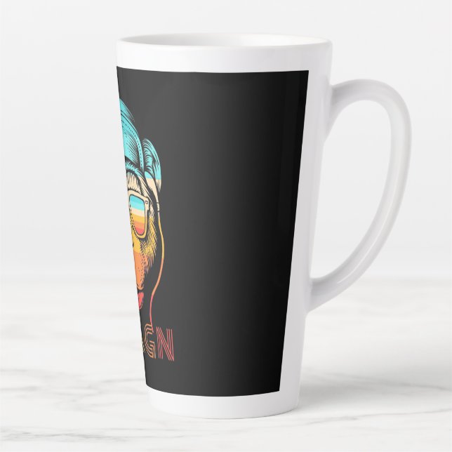 Taza De Café Latte Mono retro de Swagn (Derecha)