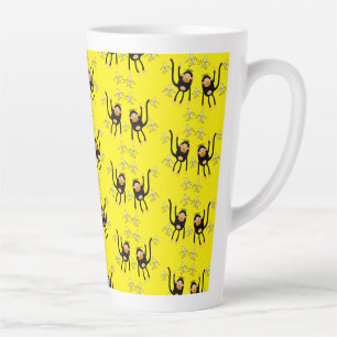 Taza De Café Latte Mono Y Bananas Cuidados