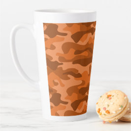Taza De Café Latte Monocolor Camo, Naranja de España