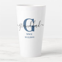 Monograma de letra script elegante de abuelo azul