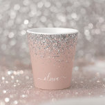 Taza De Café Latte Monograma de Purpurina rosado Rubor Gold Rosa Girl<br><div class="desc">Oro Rosa - Monograma con el nombre de la taza de café latte del Purpurina de la espuma rosada y plateada de Rubor. Esto hace que el dulce perfecto cumpleaños 16, boda, ducha de novia, aniversario, ducha de bebé o fiesta de soltera sea regalo para alguien que ama el lujo...</div>