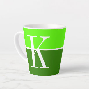 Taza De Café Latte Monograma Guay moderno de dos tonos