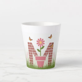 Taza De Café Latte Monograma M Spring Garden Latte Mug