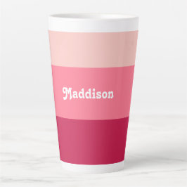 Taza De Café Latte Monograma personalizado, tipografía retro rosa bri