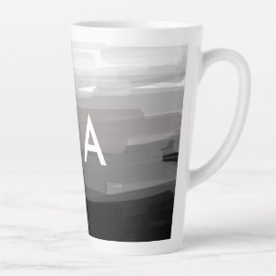 Taza De Café Latte Monograma simple añada su letra de nombre man mini