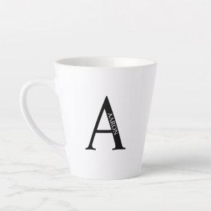 Taza De Café Latte Monograma y nombre personalizados Latte Mug