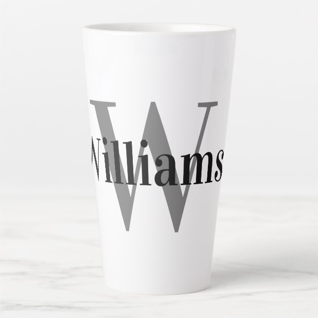 Taza De Café Latte Monogramado (Anverso)