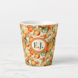 Taza De Café Latte Monogramed Summertime Peaches