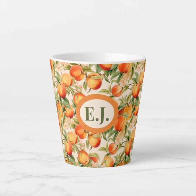 Taza De Café Latte Monogramed Summertime Peaches (Anverso)