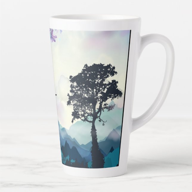 Taza De Café Latte Montaña Scene Coffee Mug (Derecha)