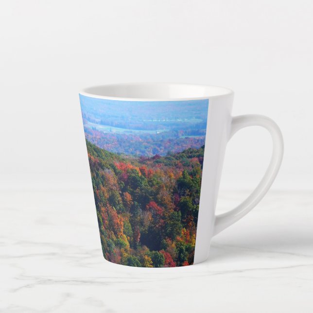 Taza De Café Latte Montañas Apalaches en otoño (Derecha)