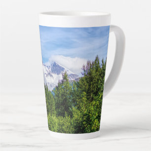 Taza De Café Latte Montañas de Nieve de los fiordos de Kenai