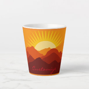 Taza De Café Latte Montañas del desierto Sunset Thunder_Cove