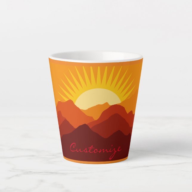 Taza De Café Latte Montañas del desierto Sunset Thunder_Cove (Anverso)