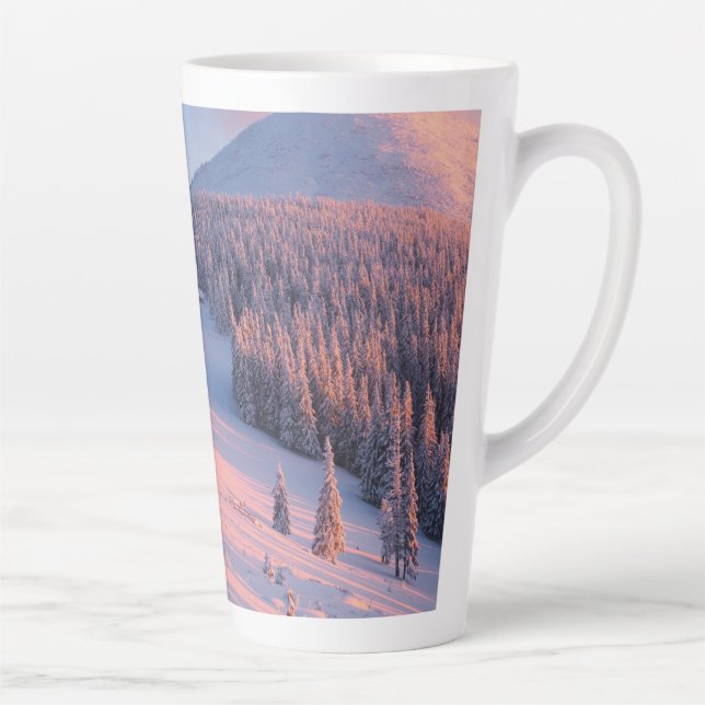 Taza De Café Latte Montañas nevadas (Derecha)
