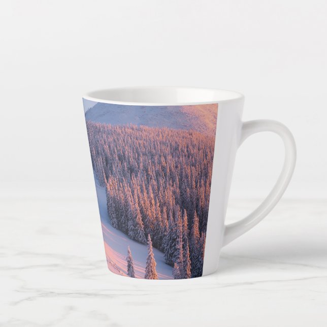 Taza De Café Latte Montañas nevadas (Derecha)