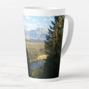 Taza De Café Latte Montañas y río de Jackson Hole